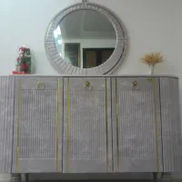 میز تلوزیون و اینه کنسول نو طوسی ‌طلایی|میز تلویزیون|چناران, |دیوار