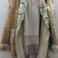 پالتو پوست خارجی برند با شال