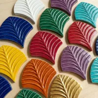 کاشی سرامیک دست ساز مدل نخلی برجسته