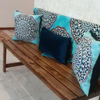 ست رومیزی مخمل سنتی و کوسن