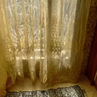 پرده شیشه ای حاشیه خامه دوزی  بدون چین ۷مترقد۲/۸۰|پرده، رانر، رومیزی|تهران, اباذر|دیوار