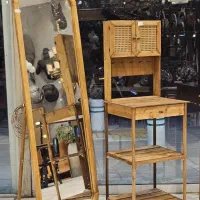 ست آینه کافی بار جاکفشی شمعدان چوب روس