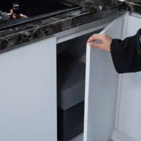 کابینت هایگلاس براق با صفحه مشکی جذاب|مصالح و تجهیزات ساختمان|گرگان, |دیوار