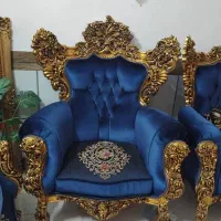 مبل سلطنتی تمام چوب راش پرمنبت ورق طلامبل چستر|مبلمان خانگی و میز عسلی|بروجرد, |دیوار