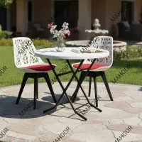 میز و صندلی مدل کاترین با پایه پلیمری