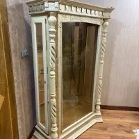 ویترین چهارطبقه چوب طرح سنگ