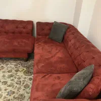 مبل چستر قرمز پارچه ای قابل شستشو