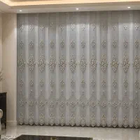 پرده پذیرایی فلت گل برجسته