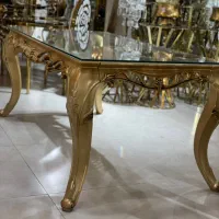 میز مستطیل پلیمری رنگ طلایی /تالار هتل رستوران