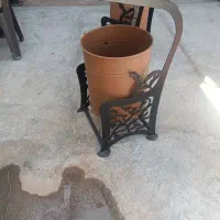 سطل زباله فلزی چوبی محوطه فضای باز باغی