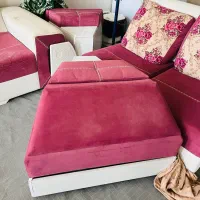 مبل ۷ نفره چوب و پارچه|مبلمان خانگی و میز عسلی|بندر دیر, |دیوار