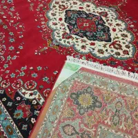 ۲ تخته فرش ۱۲ متری/ کاشانی/لاکی سرمه ای