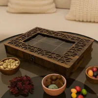 گیفت سازمانی جعبه چوبی آجیل لوکس باکس|ظروف سرو و پذیرایی|شیراز, اصلاح‌نژاد|دیوار