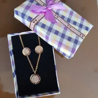 نیم ست طلایی نگین دار طرح بولگاری،هدیه روز زن