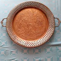 سینی مسی قلم کوب قدیمی