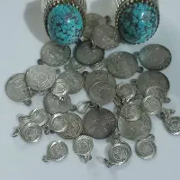 سکه گردنبند نقره قدیمی  قاجاری گرمی ۴۵۰