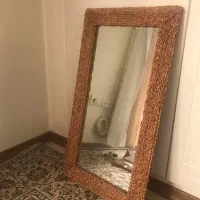 آینه حصیری چوبی دکوراتیو