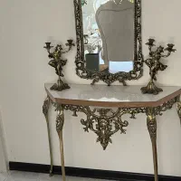 آینه و شمعدان برنزی|بوفه، ویترین، کنسول|کرج, باغستان|دیوار