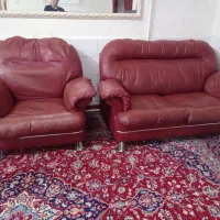 مبل چرم اصل نرم بارنگ خاص|مبلمان خانگی و میز عسلی|میانه, |دیوار