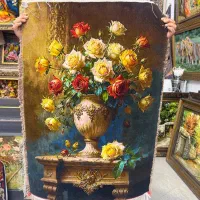 لوکس ترین تابلو گل در فرش جواهر