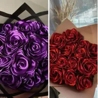 دسته گل روبانی