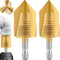 ست2عددی مته گشادکن قلاویز زن لوله PVC سایز 1/2-3/4