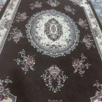 فرش ۶متری دوعددطرح عروس رنگ قهوه ای سفید