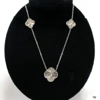 گردنبند نقره زنانه طرح گل شبدر یا ونکلیف