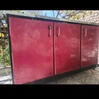 کابینت فلزی همراه سینگ دوقلو و هود