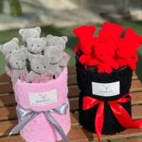 عروسک تدی ولن ،گل ولن ، بوکت عروسکی