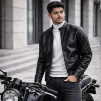 کاپشن چرم طرح پوست(پرداخت درب منزل)