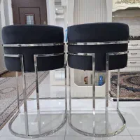 صندلی کانتر  تمام استیل پارچه ترک در حد نو