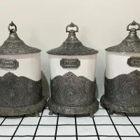 ست پاسماوری پیوتر سیلور به همراه کارتن قدیمی