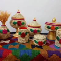 حصیری های گلدار درصنایع دستی کلبه بلوط
