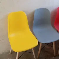 شش تا صندلی پایه چوبی سالم نو