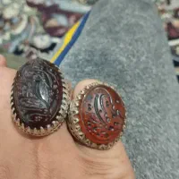 چهار عدد انگشتر تک و زیبا عقیق زمرد حدید