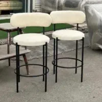 صندلی غذاخوری اپن کانتر پایه بلندتدی فلزی پارچه ای