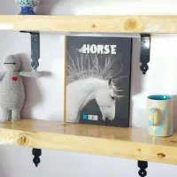 شلف چوبی روستیک. جفت|کتابخانه، شلف، قفسههای دیواری|کرمان, |دیوار