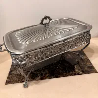 ظرف سرو پیرکس وارمردار به همراه یک دست فنجان پیوتر|ظروف سرو و پذیرایی|تهران, تهرانپارس جنوبی|دیوار