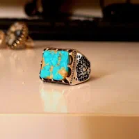 انگشتر فیروزه رکاب دست