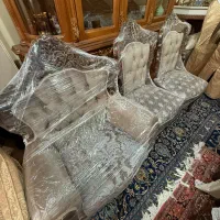 ست کامل میز و صندلی و نهارخوری استیل چوب گردو اصل