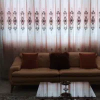 پرده حریر گلدار