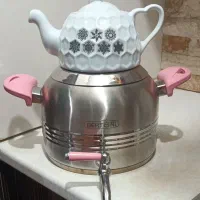 کتری قوری استیل بزرگ و نو