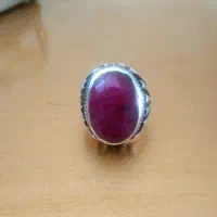 انگشترنقره یاقوت سنگ معدنی جواهراتی وزن نقره۲۱گرم