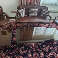 مبلمان آنتیک ۷ نفره چوب راش و چرمی|مبلمان خانگی و میز عسلی|لواسان, |دیوار