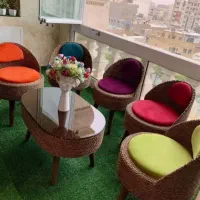 مبل پاف چوبی سنتی حصیری|مبلمان خانگی و میز عسلی|آمل, |دیوار