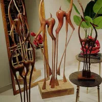 کنار سالنی مجسمه تمام چوب غزال|مجسمه، تندیس، ماکت|تبریز, |دیوار