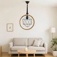 چراغ آویز  شاهان مدل WOOD 6/لوستر چوبی