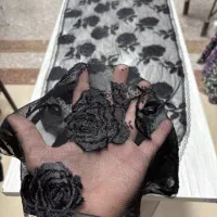 شال توری مخمل چهار طرف دانتل شده
