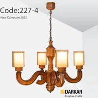 لوستر چوبی مدل اسپانیش|لوستر و چراغ آویز|کرج, شاهین‌ویلا|دیوار